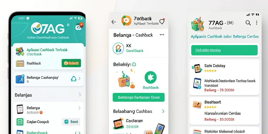 Tampilan antarmuka aplikasi 77AG yang memudahkan pengguna dalam berbelanja cashback.