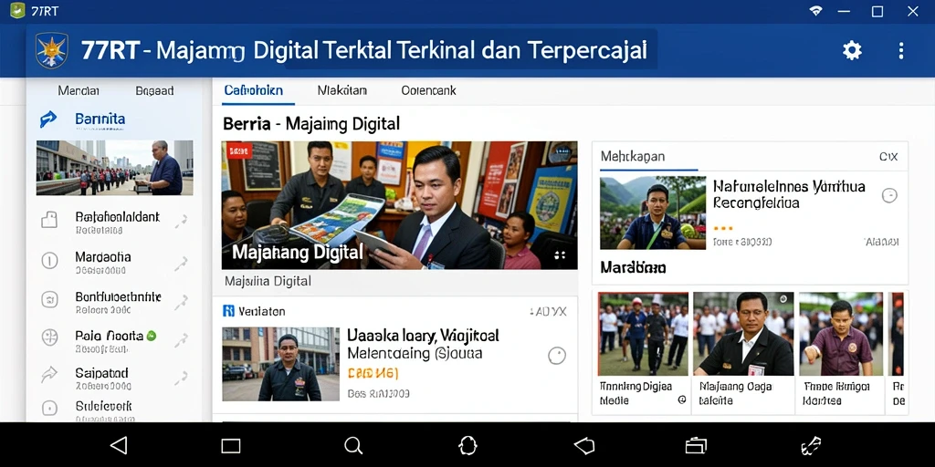 Tampilan modern dan fungsional dari aplikasi 77RT.