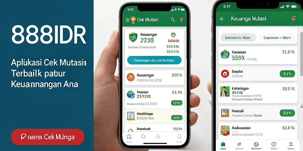 Tampilan antarmuka aplikasi Cek Mutasi 888IDR yang sederhana dan efisien.