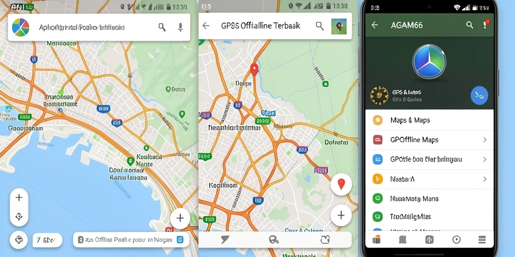 Tampilan antarmuka AGAM66 yang intuitif untuk navigasi GPS Offline Maps.