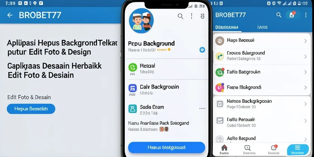 Tampilan antarmuka BROBET77 saat menghapus background.