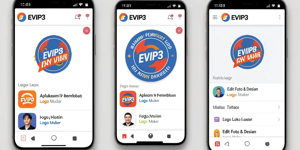 Tampilan antarmuka EVIP3 untuk pembuatan logo yang intuitif.
