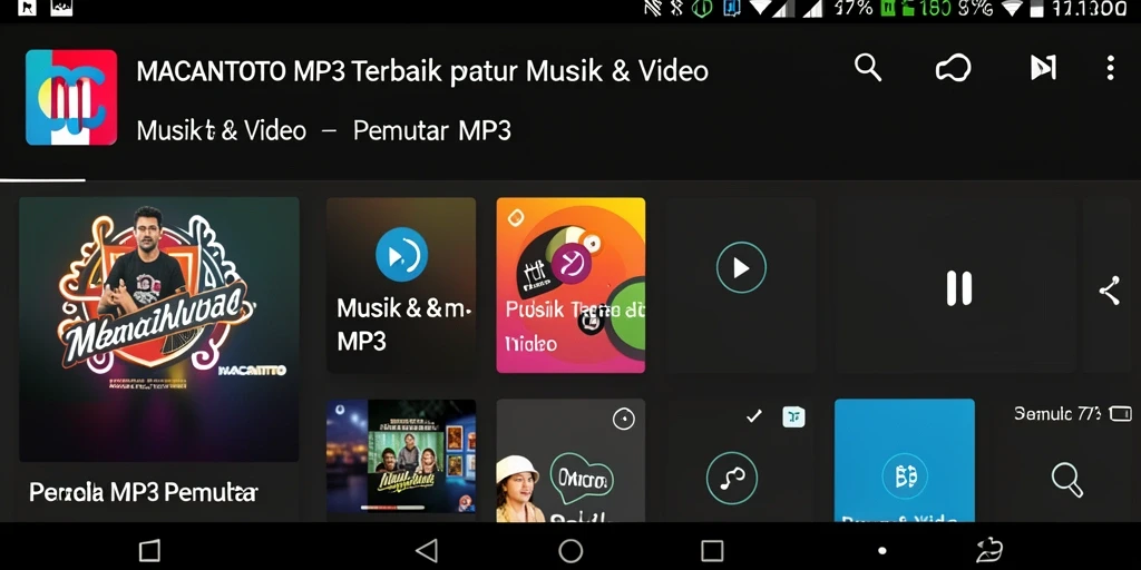 Tampilan antarmuka utama MACANTOTO sebagai Pemutar MP3 yang sederhana dan intuitif.