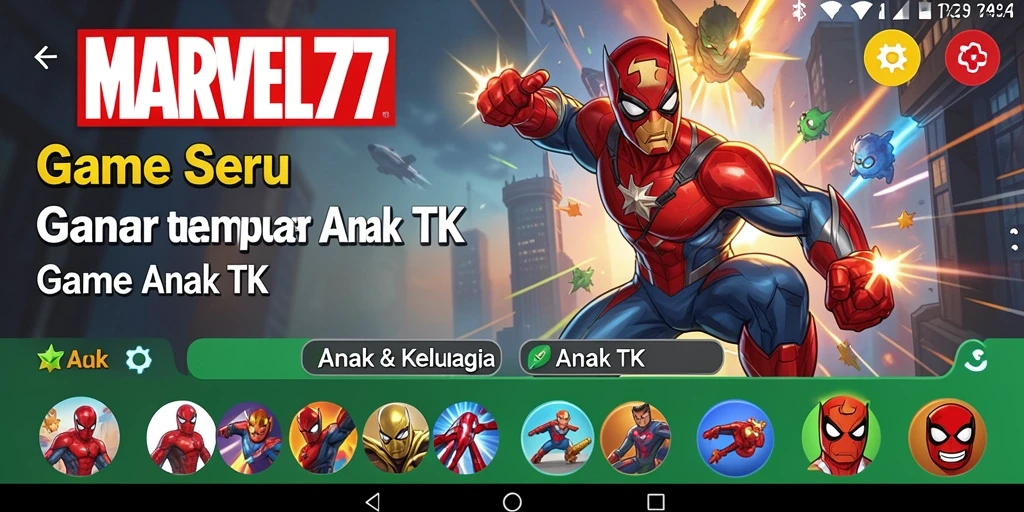 Tampilan antarmuka interaktif dan menarik dari MARVEL77.