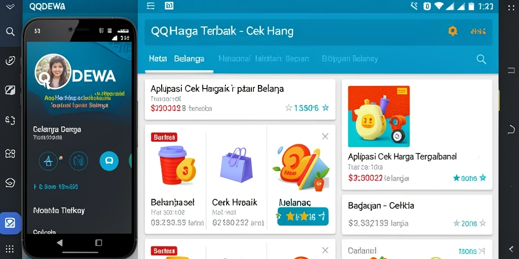 Tampilan antarmuka aplikasi QQDEWA untuk cek harga dengan mudah.