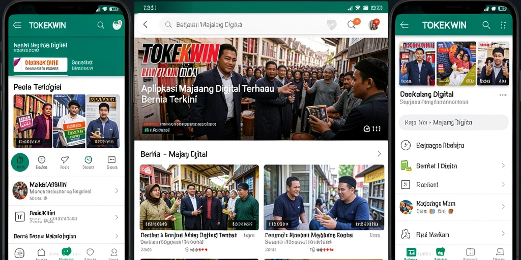 Tampilan antarmuka aplikasi Majalah Digital TOKEKWIN yang intuitif.